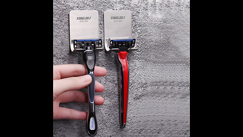 Matte Stainless Steel Razor Holder, with Strong Adhesive and Multiple Usage, for Home & Office