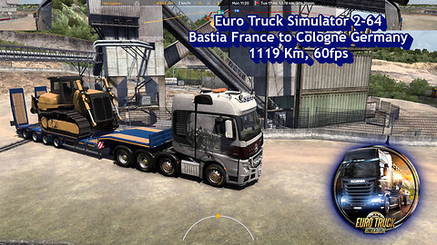 Euro Truck Simulator 2-64, Bastia France to Cologne Germany, 1119 Km, 60fps