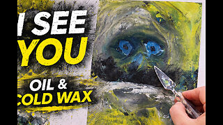 Oil Painting Process: Cold Wax Textured Self-Portrait | “I See You” NO.126