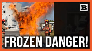 Frozen Danger! Florida Fire Dept. Demonstrates Danger in Incorrect Turkey Frying Technique