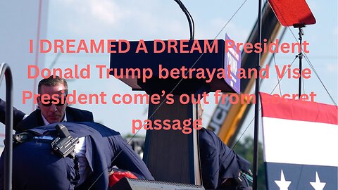 DREAMED A DREAM President Donald Trump Betrayed: Vice President Vance comes from under a secret ROOM