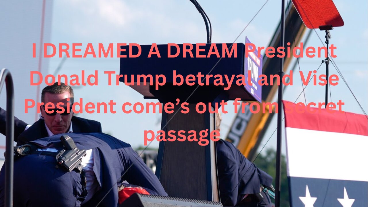 DREAMED A DREAM President Donald Trump Betrayed: Vice President Vance comes from under a secret ROOM