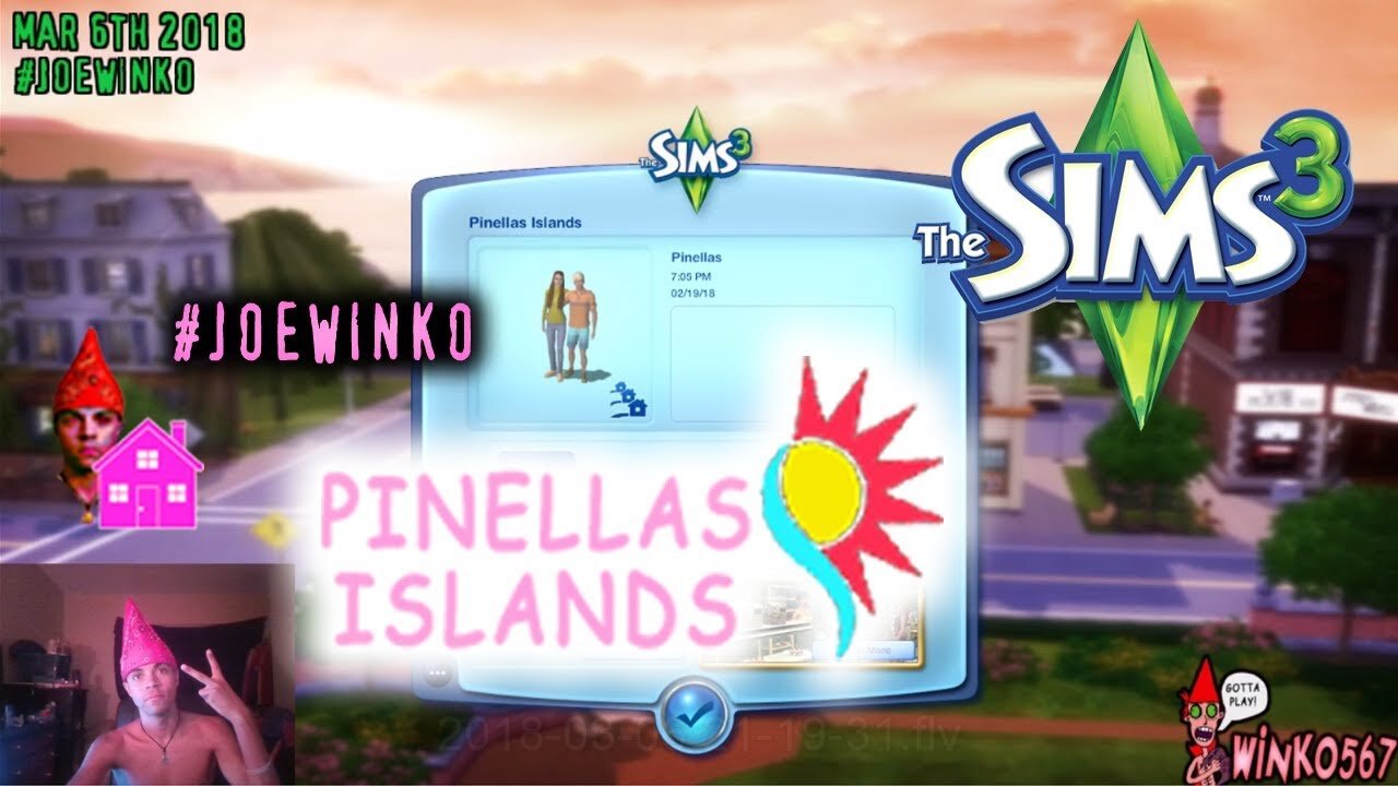Welcome Back To Pinellas Island - Sims 3 Live Stream 1x02 (Mar 6th 2018) - Joe Winko