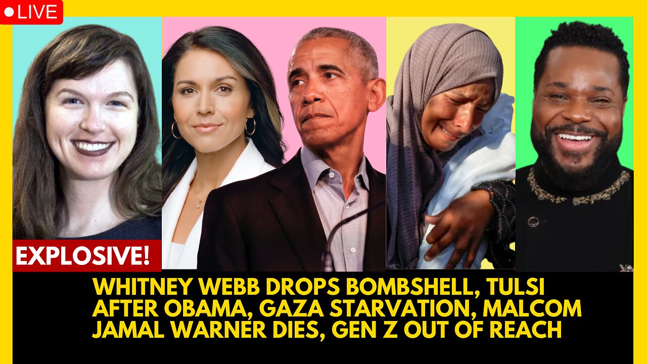 WHITNEY WEBB DROPS BOMBSHELL, TULSI AFTER OBAMA, GAZA STARVATION, MALCOM JAMAL WARNER DIES
