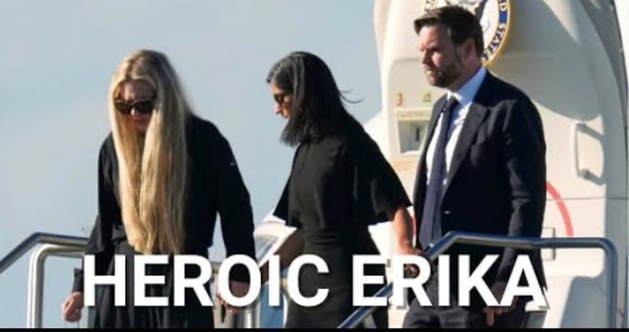 Heartbreaking moment Erika Kirk clutches Usha Vance’s hand as husband’s body returns to Arizona