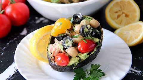 Easy Mediterranean Tuna Salad with Chickpeas & Avocado No Mayo!