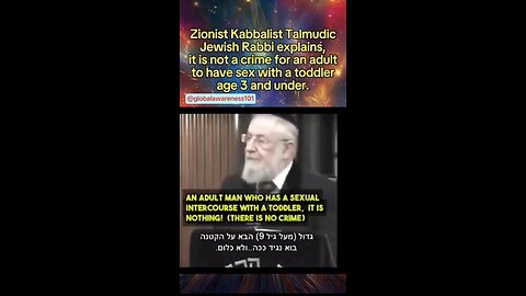 Rabbi explains not a crime for adult to have sex with a 3yo.