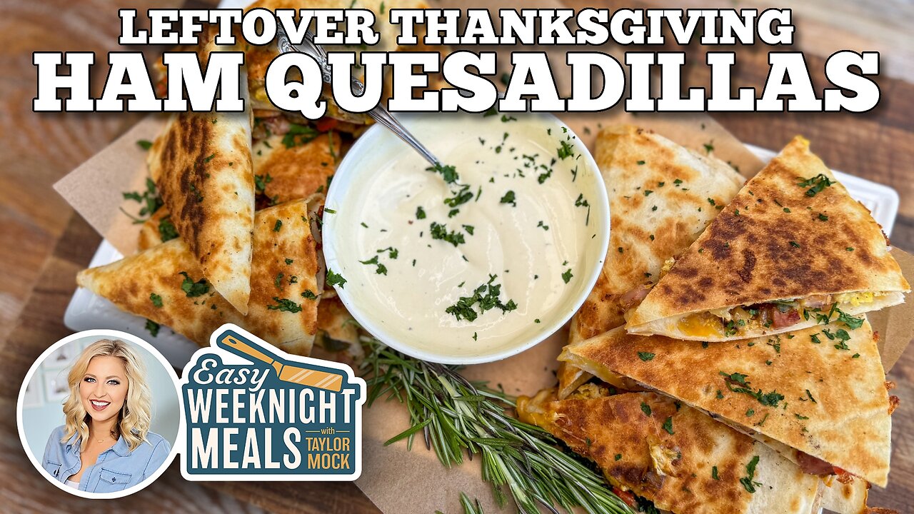 Leftover Thanksgiving Ham Breakfast Quesadillas