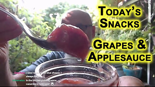 Today’s Snacks: Patio Garden Grapes and Homemade Applesauce [Food Eating ASMR]