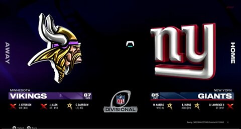 Ep18 Giants Franchise vs Vikings: Divisional Round!
