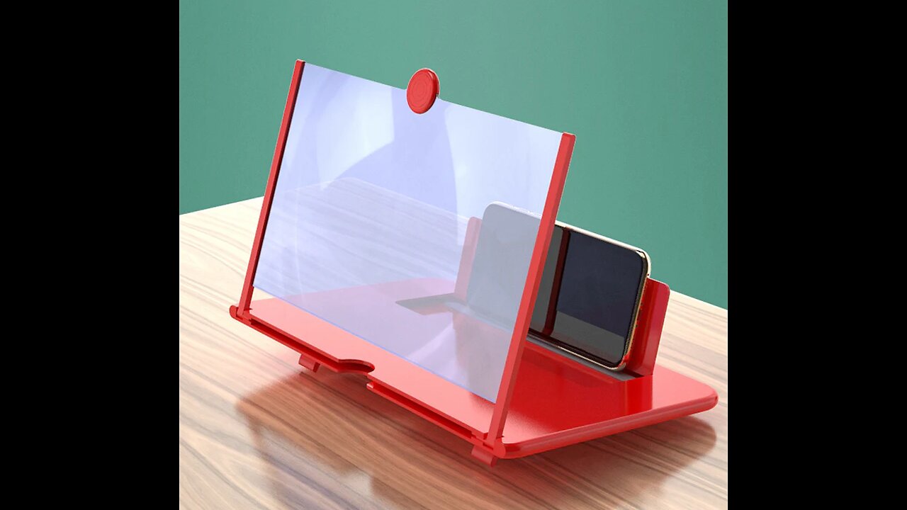12" Foldable Smart Phone Screen Amplifier Projector, with Blu-ray, Eye Protection, Large Screen