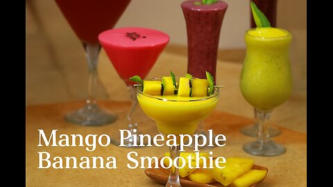 Mango Pineapple Banana Smoothie | How to make smoothie in 5 Minutes🥭🍍🍌🥤⏱️