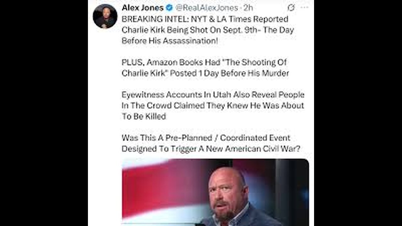 NYT & LA Times Reported Charlie Kirk Being Shot on Sept. 9th, Day Before His Assassination
