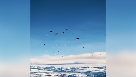 Group of UFOs over Antarctica