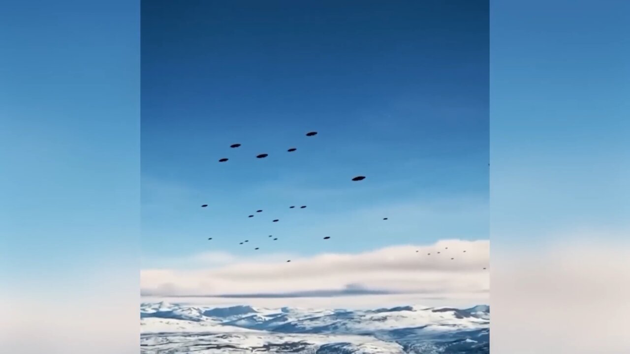 Group of UFOs over Antarctica