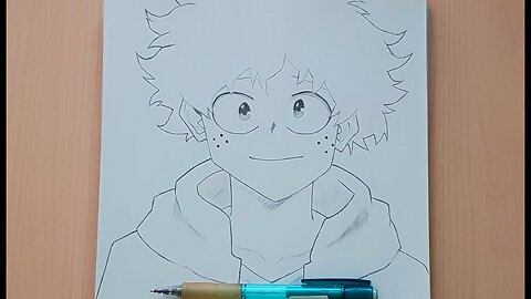 how to draw Izuku midoriya step by step