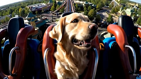 “Dog’s First Roller Coaster Ride 😱🐶🎢”
