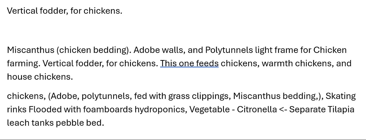 60 -- Chicken adobe fodder polytunnel