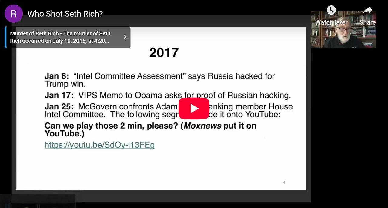 Ray McGovern Presents the Evidence that Seth Rich was Murdered for Giving DNC Emails to WikiLeaks