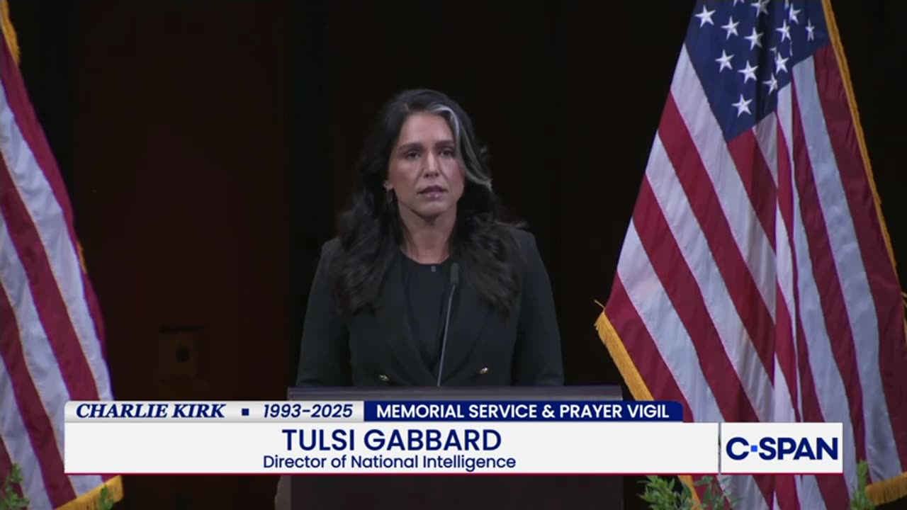 Director of National Intelligence Tulsi Gabbard at Charlie Kirk Memorial Service