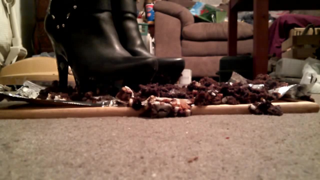 Black Boots Crush Cake