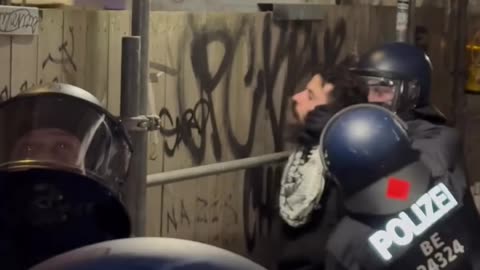 Footage shows Berlin police appearing to forcefully restrain a pro-Palestinian demonstrator