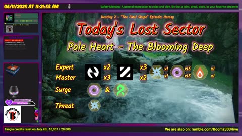 Destiny 2: 6-11-25 The Blooming Deep is the Lost Sector. Void/Strand Surge.