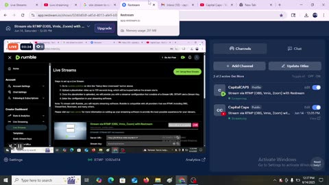 Stream via RTMP (OBS, Vmix, Zoom) with Restream