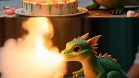 Happy birthday cute animal with family mambers