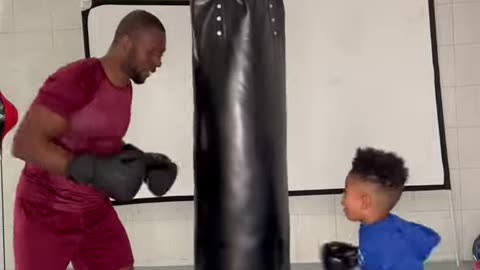 Daddy and Son Bonding Through Boxing Watch Them DESTROY the Punching Bag Together 🥊👊
