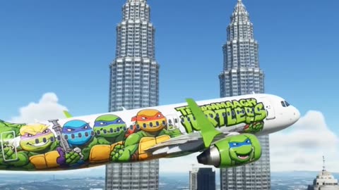 Just Saw TMNT #A320 #Flying in Malaysia #Aviation #AeroArduino