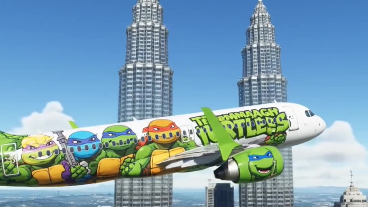 Just Saw TMNT #A320 #Flying in Malaysia #Aviation #AeroArduino
