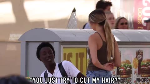 Pretending to Cut Stranger’s Hair Prank! ✂️🤣 | Ultimate Public Reactions!