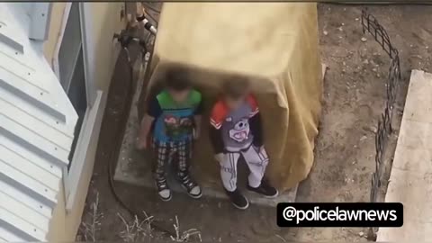 Police drone footage in Albuquerque shows 7 & 9 year old with a gun; officers use non lethal force.