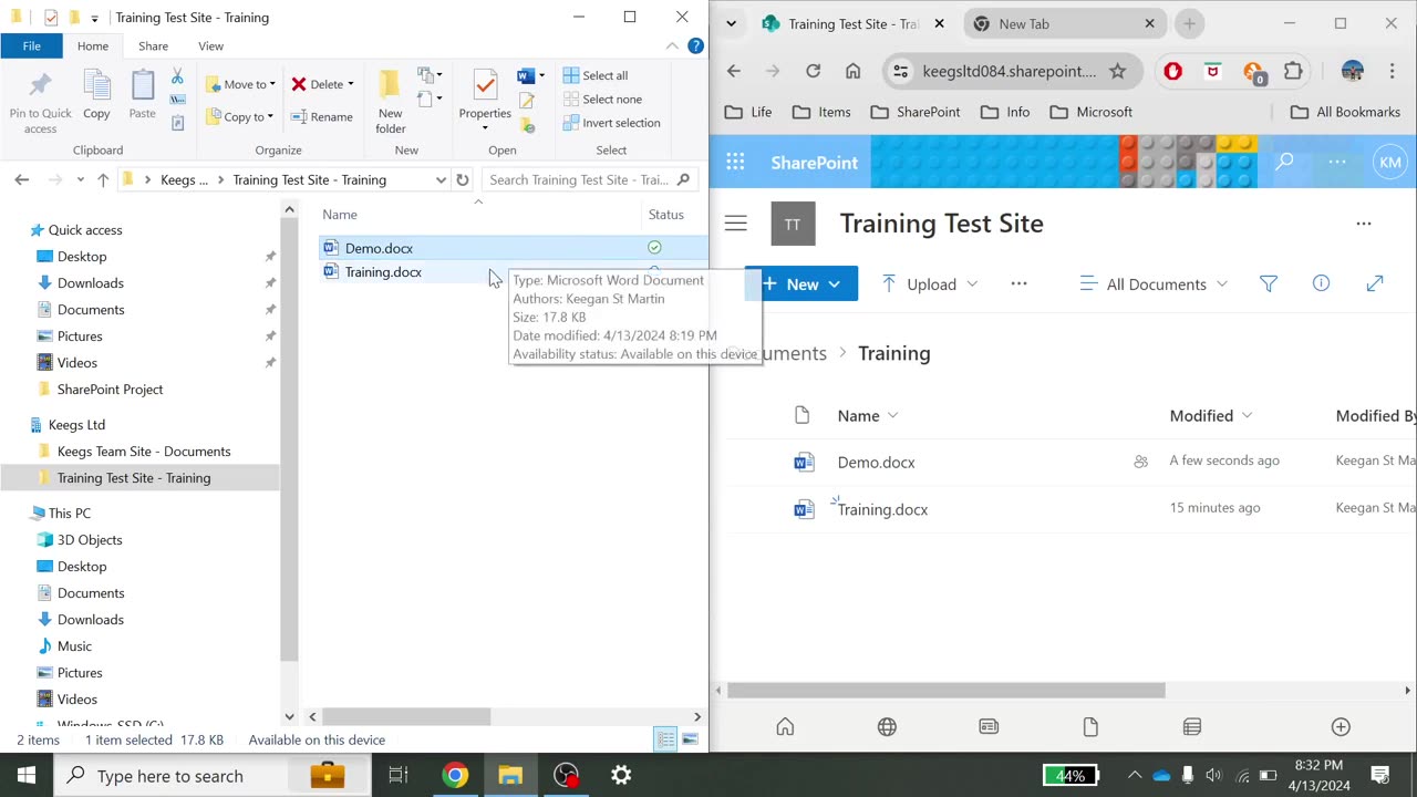 Syncing folders onto the machine