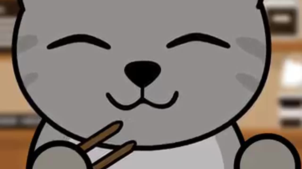 Cute Cat Enjoys Sushi Mukbang ASMR Animation