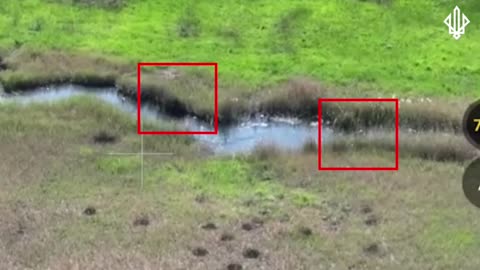 Group of Russian Soldiers in Diving Gear Trying to Move Through Irrigation Ditch