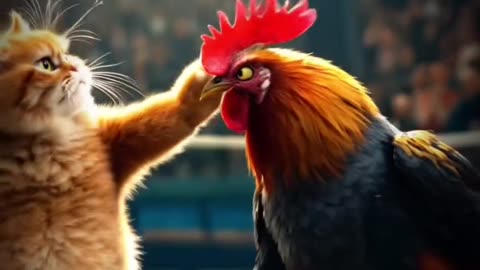 "Cat vs Chicken 🐱🐔 | Who Will Win?"