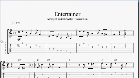 The Entertainer Guitar Tabs