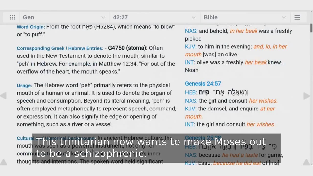 Trinitarian Trying To Treat Moses As If He Is A Schizophrenic