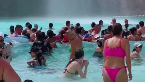 🌞Hot Day Water Park Swimming Pool And Water Slide Fun Day #waterpark #waterslide
