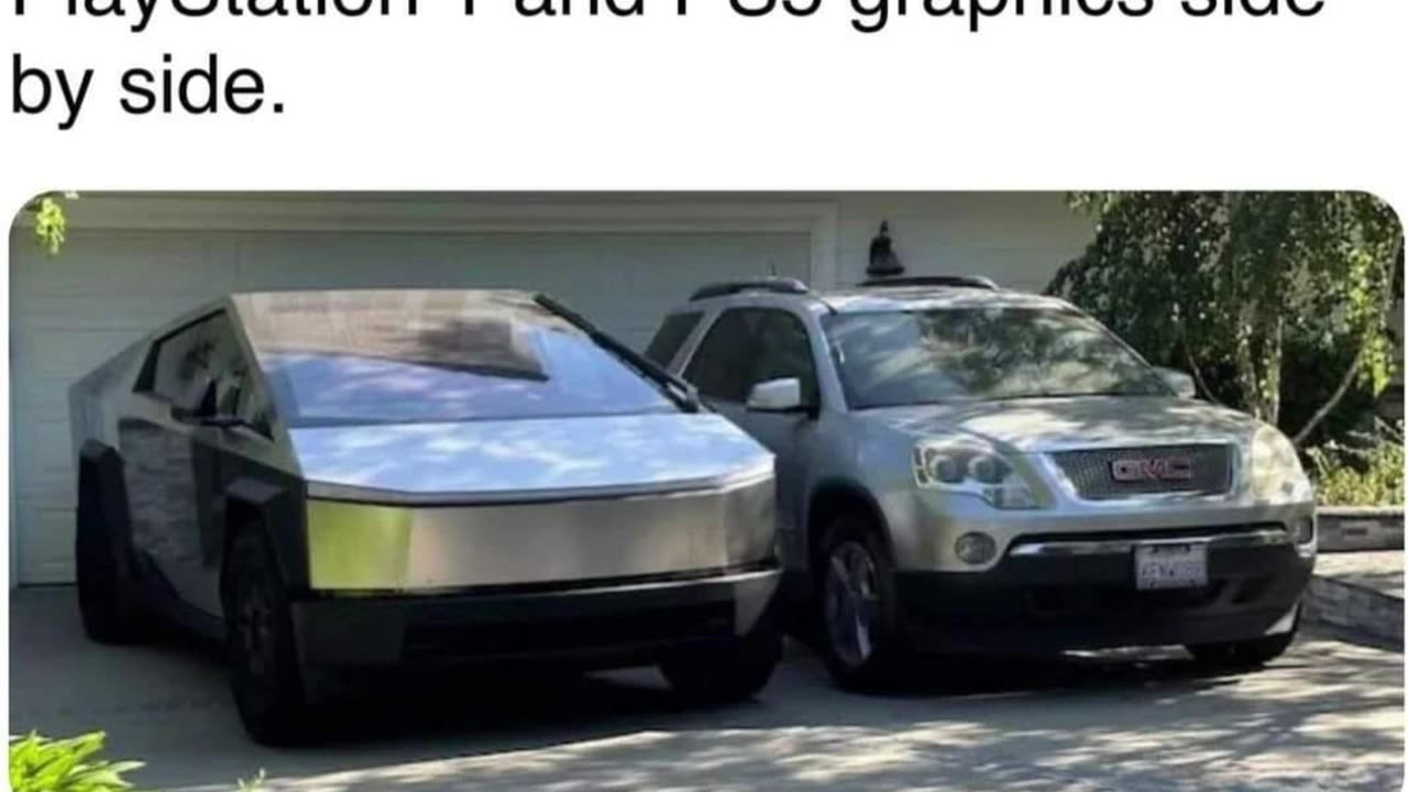 Cybertruck and PlayStation Graphics Comparison