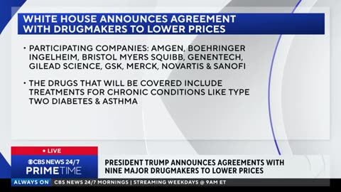 Trump announces new drugmaker deals to lower drug costs