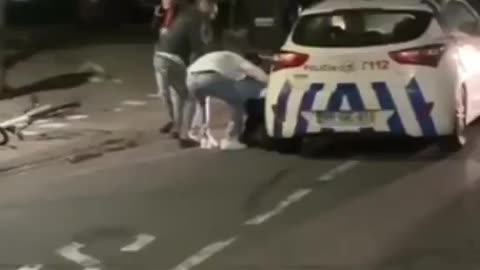 Police Officers getting attacked by North African Migrants in Portugal