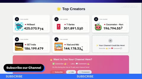 TOP 5 Sub count