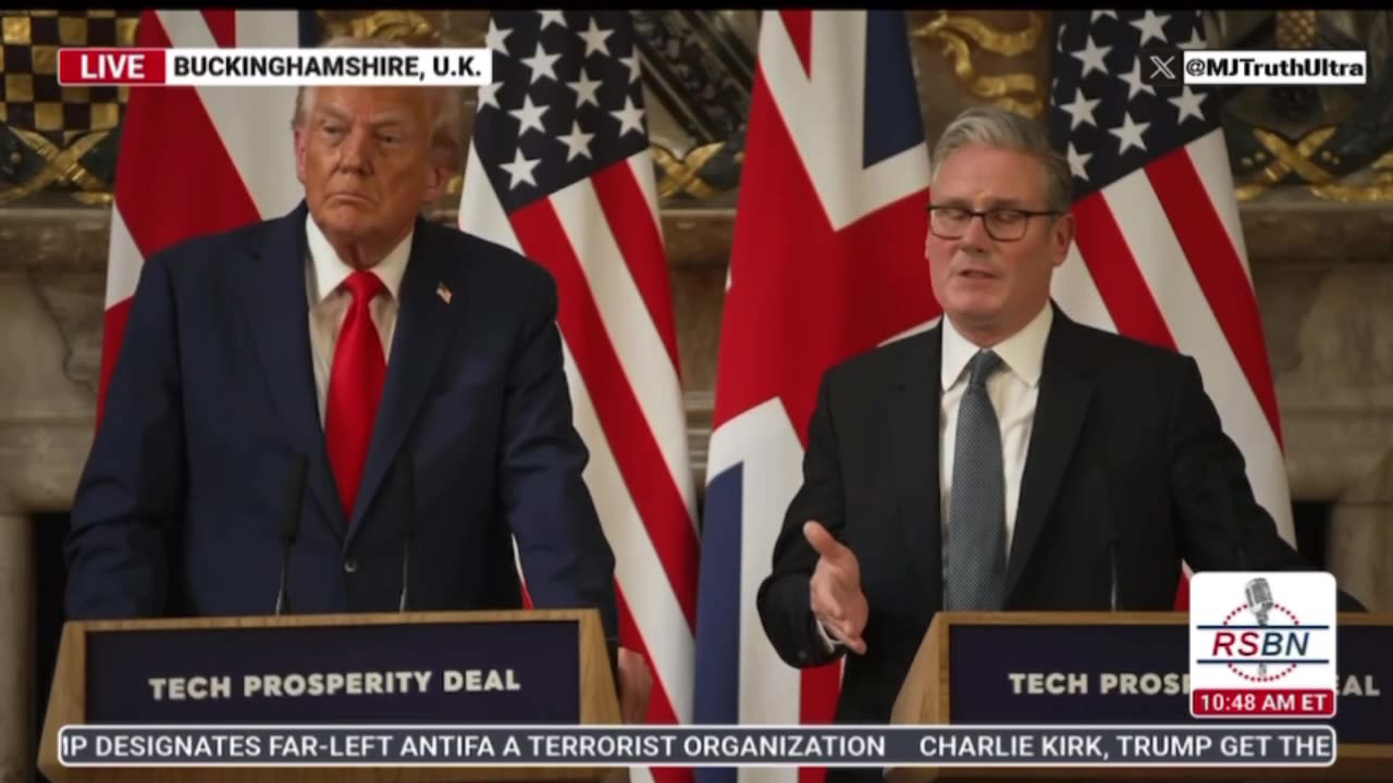 Trump pats Keir Starmer on the back i about recognizing Palestine for statehood.