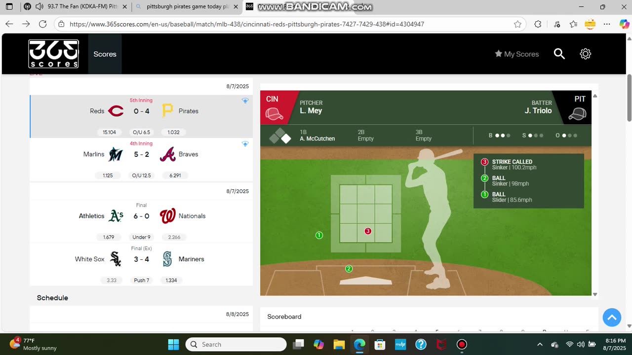 AUGUST 7 2025 MLB BASEBALL: CINCINNATI REDS VS PITTSBURGH PIRATES PART 7