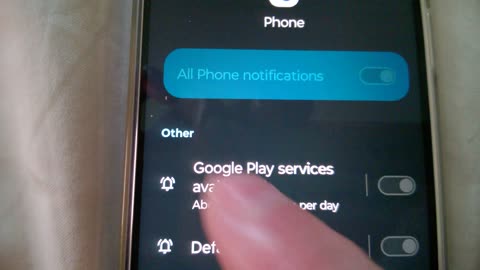 Silence/stop Phone app notifications "won't work unless you enable Google Play Services" Android 14