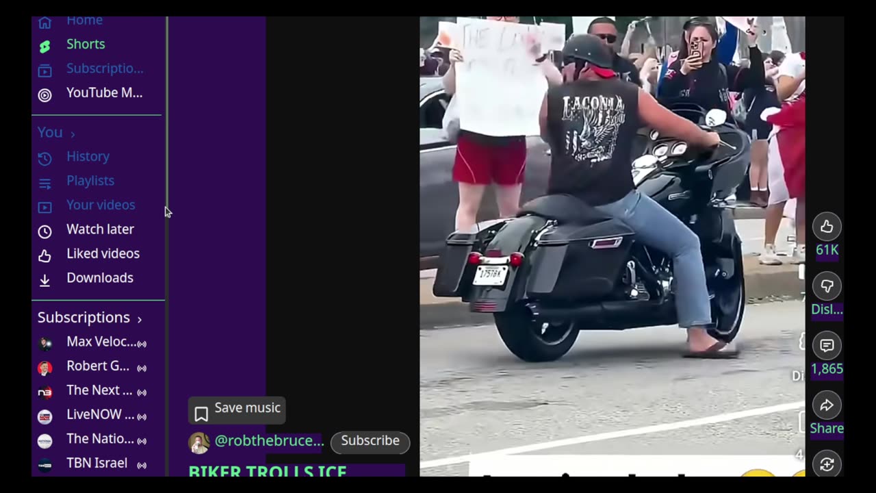 Biker Trolls Antifa Anti-ICE Protestor By Playing ICE ICE BABY