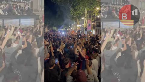 Gran fiesta en Canaletes Barça Campeón